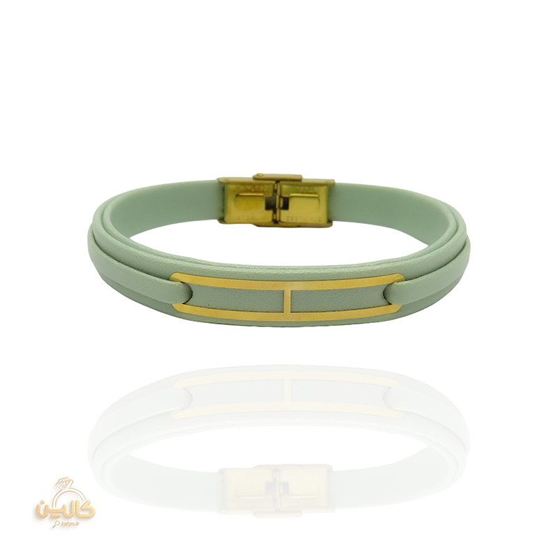 دستبند چرم هندسی خطی